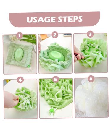 2PCS Fine Mesh Shower Loofah & Soap Storage Washcloth - Portable Exfoliating Bath Sponge with Drawstring for Ultimate Body Scrub - Buy Online on GoSupps.com