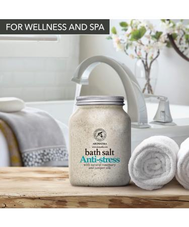Buy Anti-Stress Bathing Salt 1300g | Sea Salt with Rosemary & Juniper Oil | Relax & Improve Sleep | Wellness Body Care Additive - Buy Online on GoSupps.com