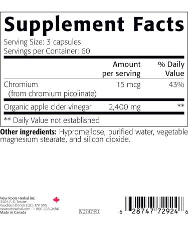 Apple Cider Vinegar Chromium Plus 2 400mg with The Mother - 180 Veg Caps for Digestion, Detox & Immunity - Buy Online on GoSupps.com