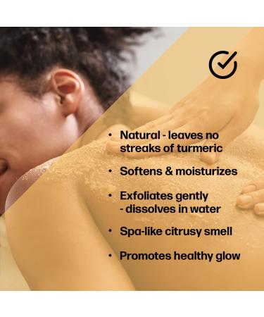 Sea Salt Turmeric Body Scrub - Newly Improved Formula Dry Scrub | Peach Scent for Spa-like Experience | Luxury Organic Scrub for Women & Men - Made in Canada - Buy Online on GoSupps.com
