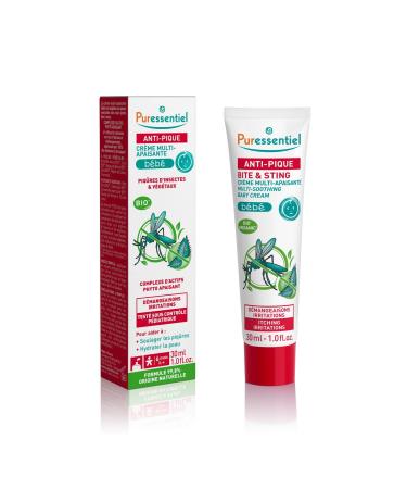 Puressentiel - Anti-sting - Multi-Soothing Baby Cream - Insect and plant bites - Active 100% natural origin - Calms itching and irritation - 30 ml
