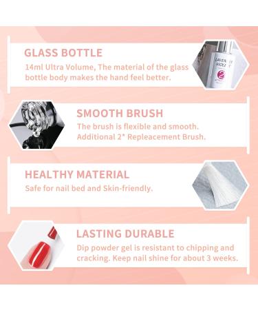 Dip Powder Gel Set - Activator, Base, Top Gel & Brush Saver - 0.5oz/Bot - Dipping Powder Acrylic Nail Manicure Pedicure - Buy Online on GoSupps.com