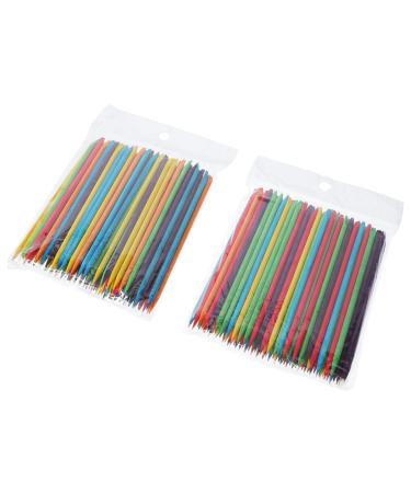 Uonlytech 4 packs 400PCs manicure presser manicure h Utchen remover wood sticks dead skin remover dot diamond rod practical manicure tool h Utchen cleaning stick for