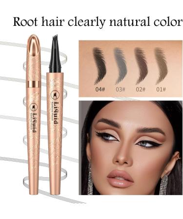 Eyebrow Pencil Liquid Eye Makeup Eyebrow Pencil Waterproof Eyebrow Pencil Micro 4 Tip Waterproof Eyebrow Pencil Women's Natural Eyebrow Pencil (light brown) - Buy Online on GoSupps.com