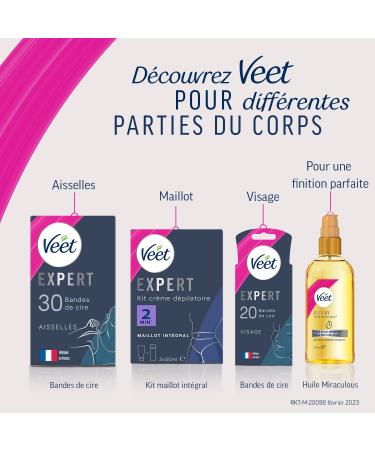 Veet Expert Wax Strips for Body & Legs - Sensitive Skin | Long-Lasting Hair Removal | 40 Pieces Pack - Buy Online on GoSupps.com