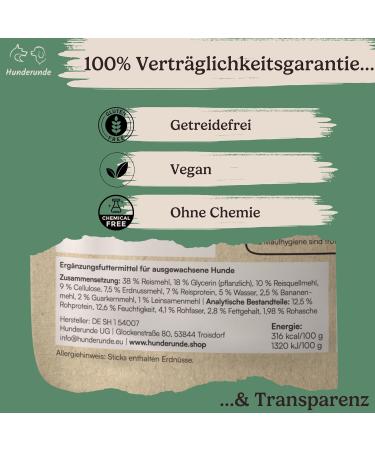 Hundreds Dental Sticks for Dogs - 100% Natural Vegan Hypoallergenic Chew Sticks - 3 Pack for Tartar & Dental Care - Trial Package - Buy Online on GoSupps.com