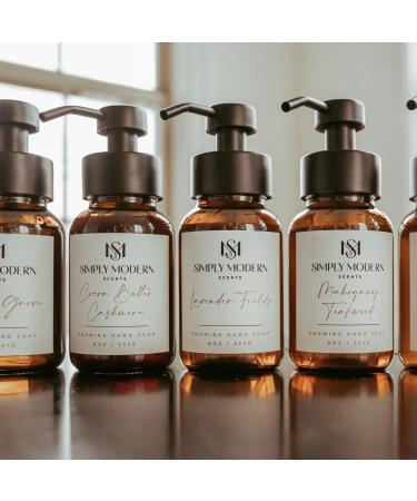 Simply Modern Scents Midnight Tide Foaming Hand Soap Amber Glass Bottle 8oz