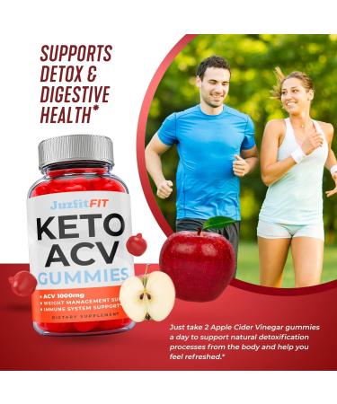 (2 Pack) Juzfit Keto ACV Gummies - Vegan Formula with Apple Cider Vinegar - 120 Gummies - Buy Online on GoSupps.com