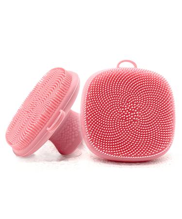 Silicone facial cleaning brush manual scrubber pads silicone face clean massage gently blackwood-remover acne porer cleaning agent brush deep cleaning 2xpink - Buy Online on GoSupps.com