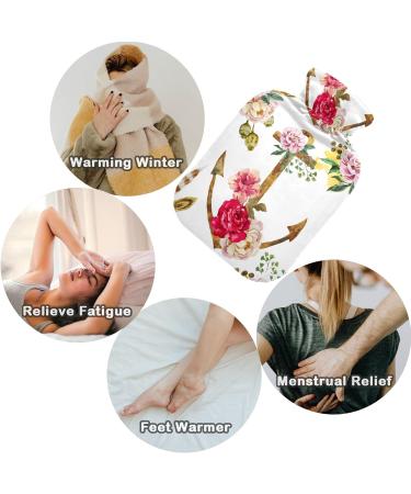 Naanle Watercolor Heat Bottle with Ethnic Flower Anchor | 1L Transparent Hot Water Bottle for Pain Relief & Therapy - Ideal for Bed Hands & Feet - Buy Online on GoSupps.com