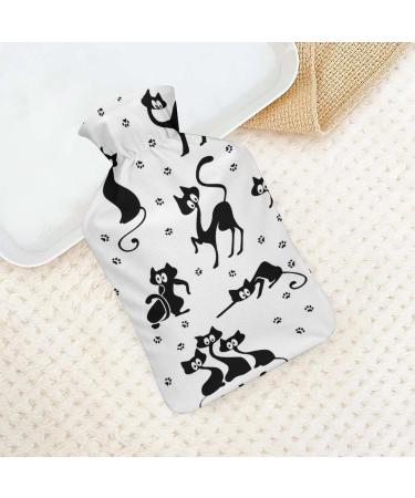 Cute Black Cat Hot Water Bottle | Plush Bed Warmer for Adults & Kids | 26.5x15.3cm - Buy Online on GoSupps.com