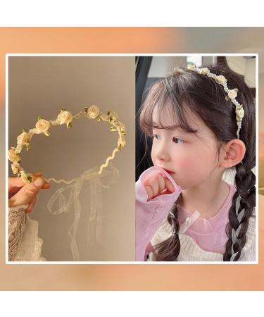 Bride Headband White Rose Pearl Hair Bands Bridal Wedding Elastic Padded Headbands with Ribbon Bridesmaid Elegant Tiara Hair Accessories for Women & Girls Thin Non-slip Hairband - Buy Online on GoSupps.com
