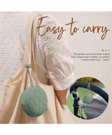 Halatua Silicone Pacifier Holder Case - Portable Toddler Pacifier Travel Case with Zipper & Lanyard - Green Stroller Wrap Bag Accessories - Buy Online on GoSupps.com
