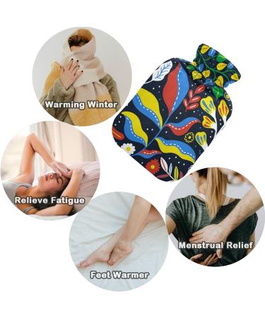 Naanle Hot Water Bottle with Cover - Abstract Flower Design | 1L Heat Bottle for Back Pain Relief & Cold Therapy - Buy Online on GoSupps.com