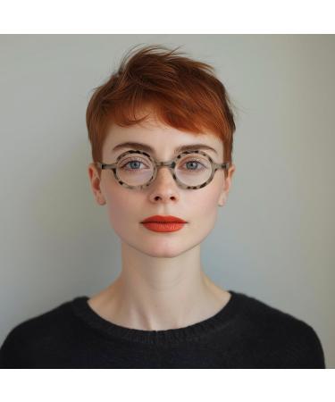 Stylish London Mole Reading Glasses - Unisex Round Design with Spring Hinges - Cool Gray Tortoise 3.0x Magnification - Buy Online on GoSupps.com