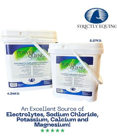 Strictly Equine Power Quench Apple Flavoured Electrolyte Supplement for Horses | Hydration & Performance Support | Sodium to Potassium Ratio 4:1 (4.54 KG) - Buy Online on GoSupps.com