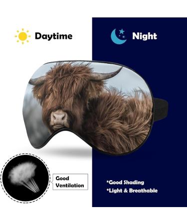 Highland Cow Soft Sleep Mask for Women | Breathable Blackout Eye Mask with Adjustable Straps - Perfect for Travel - Buy Online on GoSupps.com