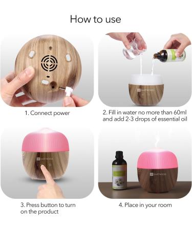 Dartwood Mini Aroma Diffuser | Essential Oil Diffuser for Home | Wood Grain Design | Aromatherapy for Better Living - Buy Online on GoSupps.com