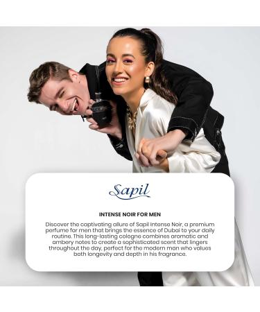 Sapil Intense Noir Perfume for Men - Long-Lasting Dubai Cologne Aromatic Ambery Fragrance EDP Spray 3.4 Oz (100ml) - Arabic Perfume for Men for Daily Wear & Special Occasions Aromatic Ambery scent - Buy Online on GoSupps.com