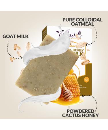 Cactus Honey & Oats Goat's Milk Soap Bar - Natural Skin Care for Eczema Psoriasis Itchy Skin - Gentle Face Cleanser & Body Wash for All Ages - 4 oz - Buy Online on GoSupps.com