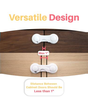 6-Pack Child Proof Cabinet Locks - No Drilling, 3M Adhesive - Baby Proof Safety Locks for Doors, Drawers, Cupboards - Wardrobe, Pantry - Easy Installation - Buy Online on GoSupps.com