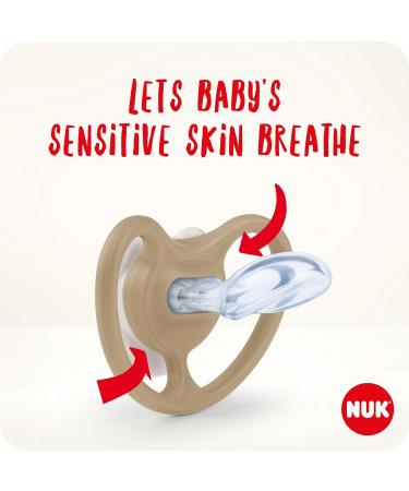 NUK Space Baby Pacifier | BPA-Free Silicone | 6-18 Months | Extra Ventilation for Sensitive Skin | Zebra Design | Pack of 2 Ideal for International Shipping - Buy Online on GoSupps.com