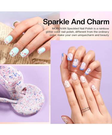 Morovan Glitter Nail Polish Set - 6 Unique Colors for DIY Nail Art Manicure - Buy Online on GoSupps.com