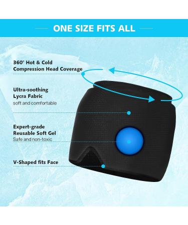 Tolaccea Gel Ice Headache Relief Cap - Hot & Cold Therapy for Migraines, Tension, Puffy Eyes - Black (One Size) - Buy Online on GoSupps.com