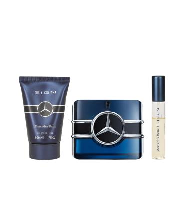 Mercedes-Benz Sign Giftset - Mens Cologne Set - Shower Gel Body Wash and Perfume for Men - Cologne for Men - Violet Patchouli Fragrances - 3 Pc
