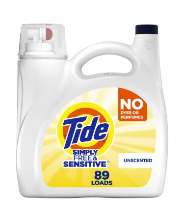 Tide Simply Liquid Laundry Detergent Free & Sensitive 117 oz 89 Loads 117 Fl Oz (Pack of 1)