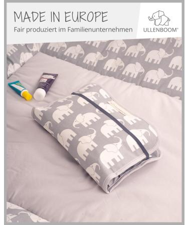 ULLENBOOM Diaper Pocket - Stylish Diaper Bag for 3 Diapers & Accessories | Made in EU Gray Elephant Design 18x27 cm - Buy Online on GoSupps.com