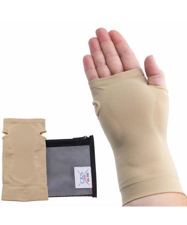 CRS Cross Carpal Gel Sleeve - Wrist and Palm Protection & Cushion. Ambidextrous Sleeve, Right or Left (One Size Fits Most)
