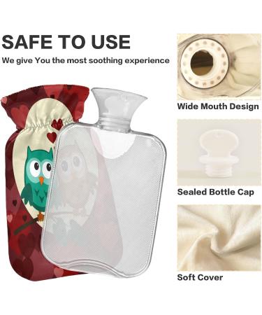 Owl Valentine's Day Hot Water Bottle with Cover | Pain Relief Hot Pack for Women | 1L Perfect Gift - Buy Online on GoSupps.com