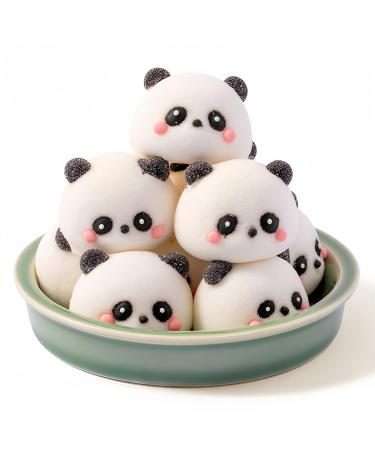 MKSDDF - Lot de 10 guimauves halal panda, guimauves, guimauves, bonbons végétaliens, guimauves, décorations de gâteaux, décorations de gâteaux