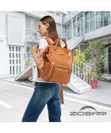 Ziosinm Leather Baby Wrap Backpack - Multifunctional Waterproof Diaper Bag for On-The-Go - Stylish Brown PU Design - Buy Online on GoSupps.com