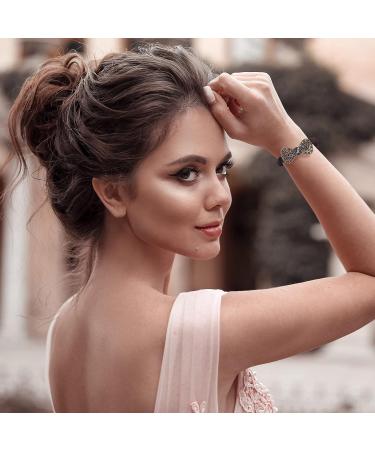 HINZIC Rhinestone Bow Hair Ties - 6PCS Crystal Bling Scrunchies & Ponytail Holders for Women and Girls - Vintage Bracelet Hair Accessory (2 Styles) - Buy Online on GoSupps.com