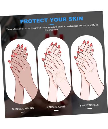 HONMEET 1 Pair Nail Gloves UV Protection Glove Fingerless Anti Glove Nail Dryer Anti Glove Hand Gloves for Protection Nails Tools Skin Care Glove Mittens Nail Art Tools Gel Elastic Spandex 20X8X0.4CM - Buy Online on GoSupps.com