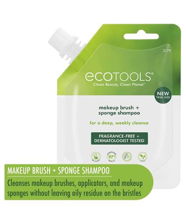 EcoTools Makeup Brush Cleaner - Hypoallergenic & Fragrance Free Cleansing Shampoo, 3.4 fl oz (2 Pack) - Travel Size - Buy Online on GoSupps.com