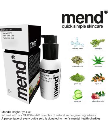 Mens Eye Gel for Dark Circles and Puffy Eyes | Hyaluronic Acid & Matrixyl 3000 Serum | Anti Aging Eye Cream for Wrinkles & Fatigue - Buy Online on GoSupps.com