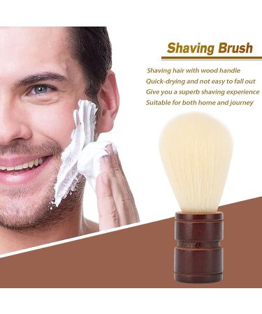 Professional Shave Brush for Men - Soft Nylon Wool & Wooden Handle | Rasur Brush & Beard Care Tools for Hairdressing Salon - Buy Online on GoSupps.com