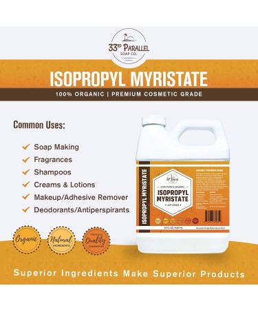 Buy ISOPROPYL MYRISTATE 8 oz | Natural Plant Derived Cosmetic Grade for Soap Making Fragrances Shampoo Creams Lotion Makeup Remover & Deodorants - International Shipping Available - Buy Online on GoSupps.com