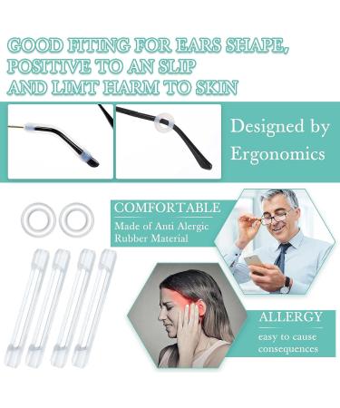 50 Pcs Eyeglasses Retainers Set with Nose Pads, Ear Grips, Hooks, and Temple Tips for Repair - Transparent - Buy Online on GoSupps.com