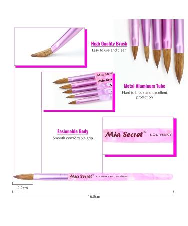 Mia Secret Oval Kolinsky Nail Brush Size 8 - Professional Quality Brush for Perfect Nail Art - Buy Online on GoSupps.com