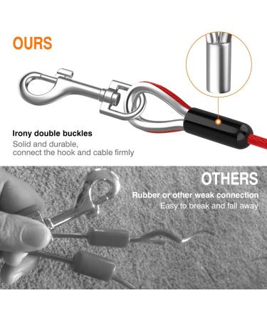 Pawaboo 25ft Dog Tie Out Leash - Heavy Duty Cable for Small to Large Dogs up to 125lbs with 360 Rotating Hook - Durable Red Pet Leash - Buy Online on GoSupps.com