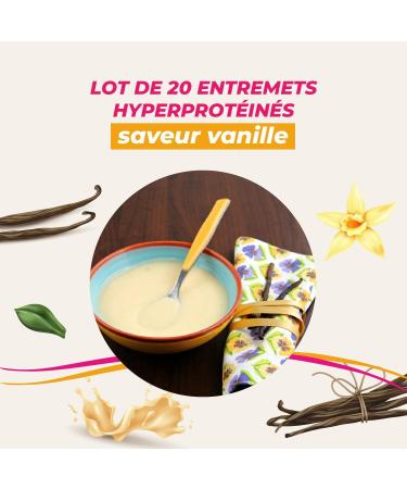 Vanilla flavored protein dessert cream - Value pack of 20 high-protein desserts - In sachets to prepare - Gluten-free - Slimming dessert - Buy Online on GoSupps.com