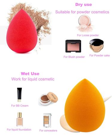 Makeup Sponge Blender Set of 4 Pcs & Foundation Brush - Mocarheri Soft Sponge for Liquid Foundation, Creams, and Powders - Latex Free - Wet and Dry Makeup Sponge (Orange/Light Purple/Red/Black) - Buy Online on GoSupps.com