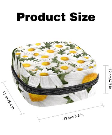 Chamomile Leaf Pattern Sanitary Napkin Storage Bag - Multi-Colored Portable Period Pouch for Women and Girls - Buy Online on GoSupps.com
