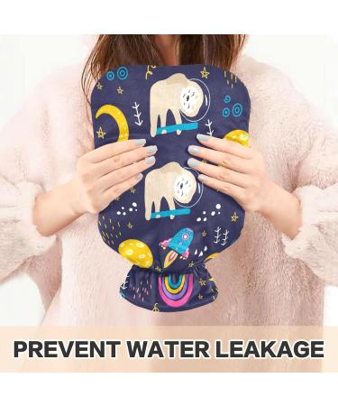 Naanle Galaxy Sloth Hot Water Bottle - 2L Large Transparent with Cover for Warm & Cold Therapy - Ideal for Bed Hands & Feet Pain Relief - Buy Online on GoSupps.com