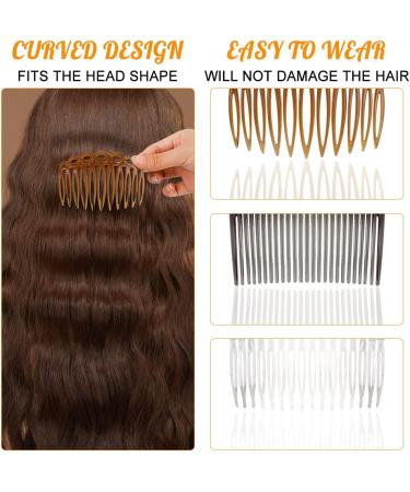 18-Piece French Side Combs Hair Twist Decorative Comb Set for Women - Bridal Wedding Veil Accessories - BOJVESH Plastic Hair Clips for Thick and Fine Hair - Buy Online on GoSupps.com