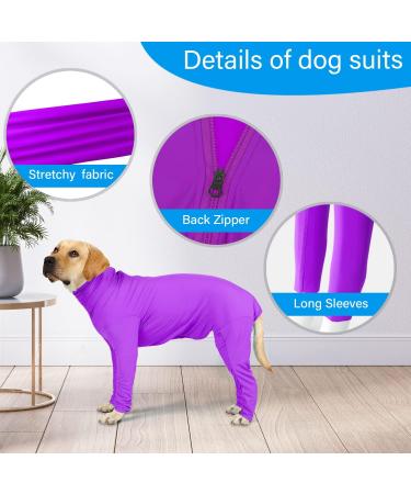 ETDANE Surgical Recovery Suit for Dogs - Long-Sleeved Anti-Failure Pajamas for Male & Female Pets - Violet/M Purple - Ideal After Operations - Buy Online on GoSupps.com